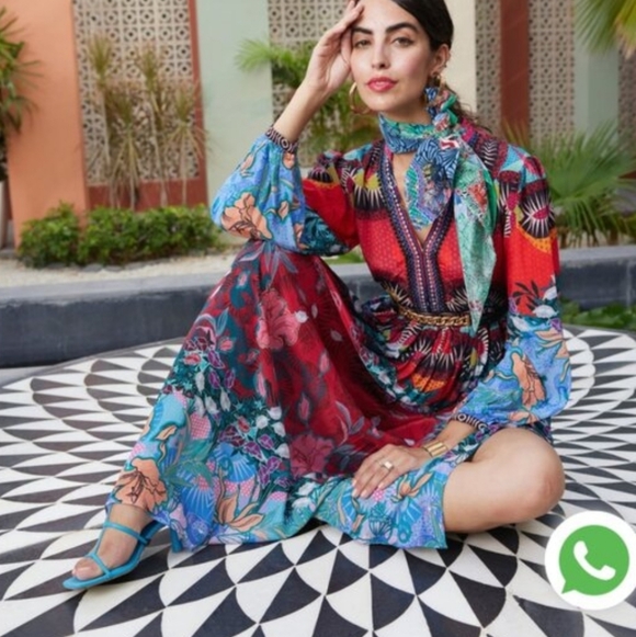 Bhanuni By Jyoti Multicolor Maxi Dress 4P - Picture 3 of 14